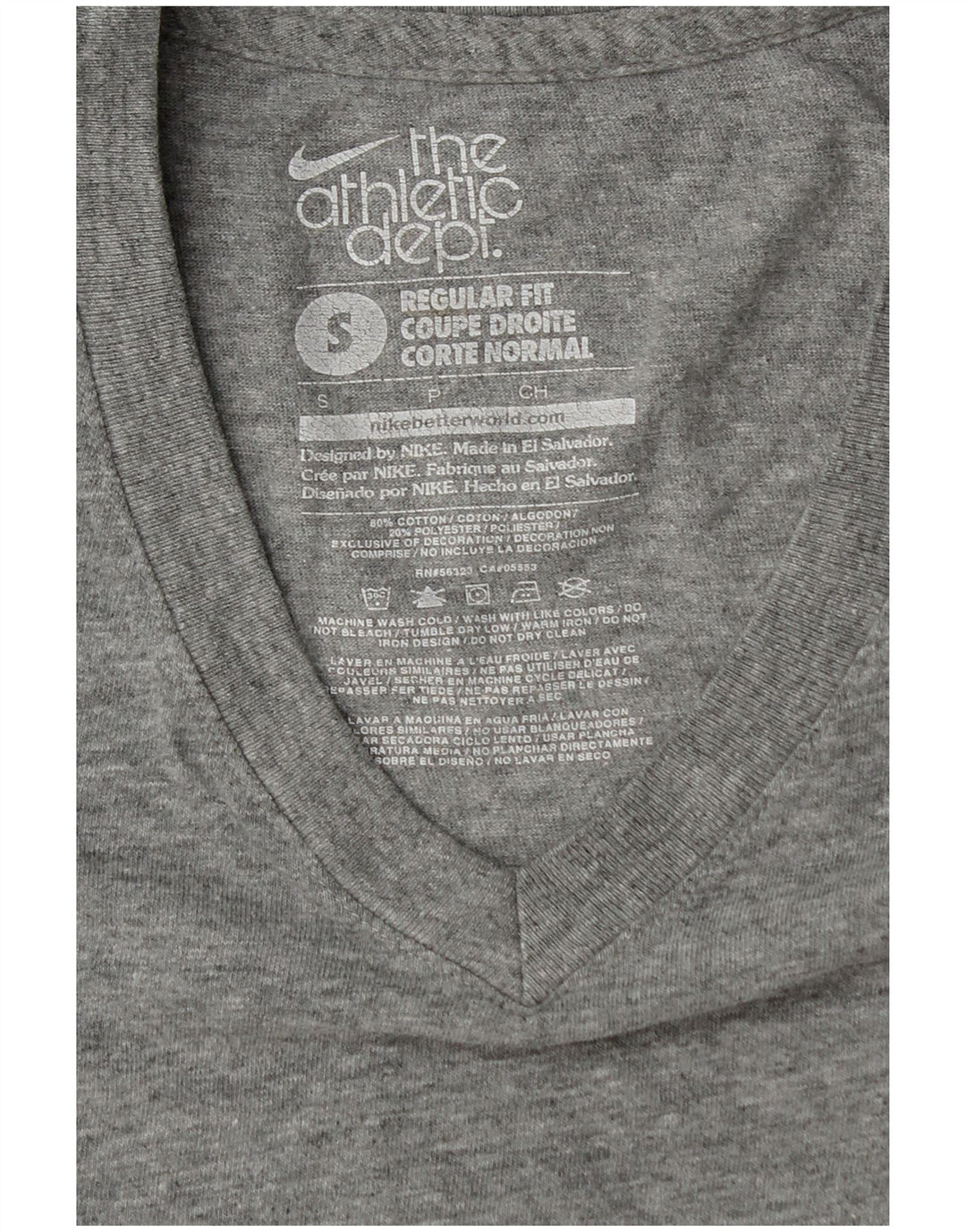 Nike Mens Regular Fit T-Shirt Top Small Grey Flecked Cotton