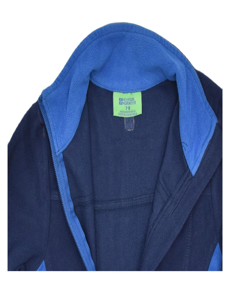 MOUNTAIN WAREHOUSE Girls Fleece Jacket 7-8 Years Blue Colourblock | Vintage | Thrift | Second-Hand | Used Clothing | Messina Hembry 