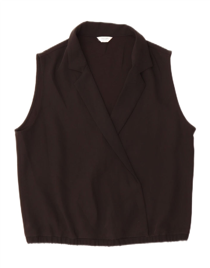 LIU JO Womens Sleeveless Blouse Top UK 14 Medium Black Vintage Liu Jo and Second-Hand Liu Jo from Messina Hembry 