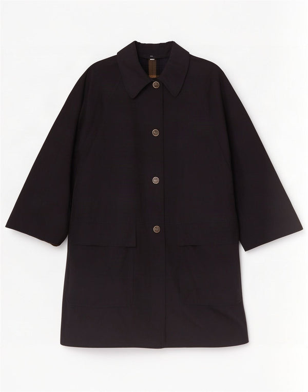 Vintage Womens Poncho Coat UK 14 Medium Navy Blue