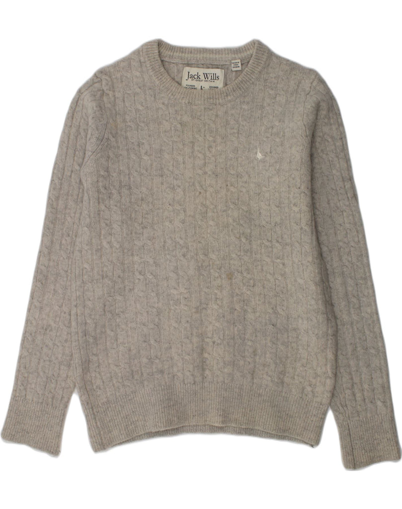 JACK WILLS Girls Crew Neck Jumper Sweater 13-14 Years Grey Wool | Vintage Jack Wills | Thrift | Second-Hand Jack Wills | Used Clothing | Messina Hembry 