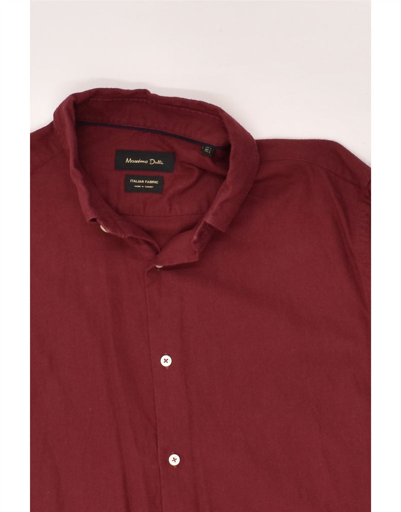 MASSIMO DUTTI Mens Finest Fabric Shirt Large Maroon Cotton | Vintage Massimo Dutti | Thrift | Second-Hand Massimo Dutti | Used Clothing | Messina Hembry 