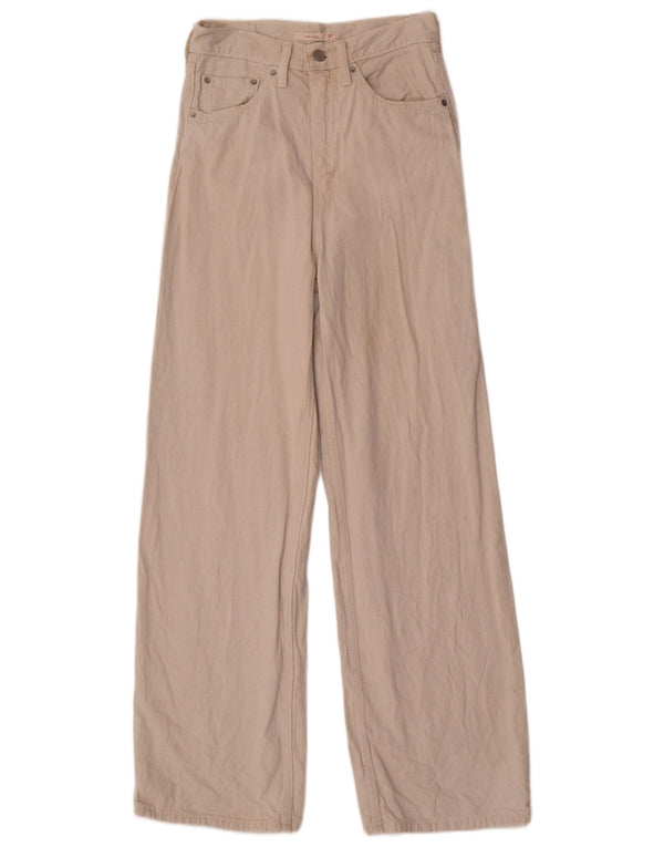 Levi's Mens High Waist Loose Jeans W27 L32 Beige Cotton
