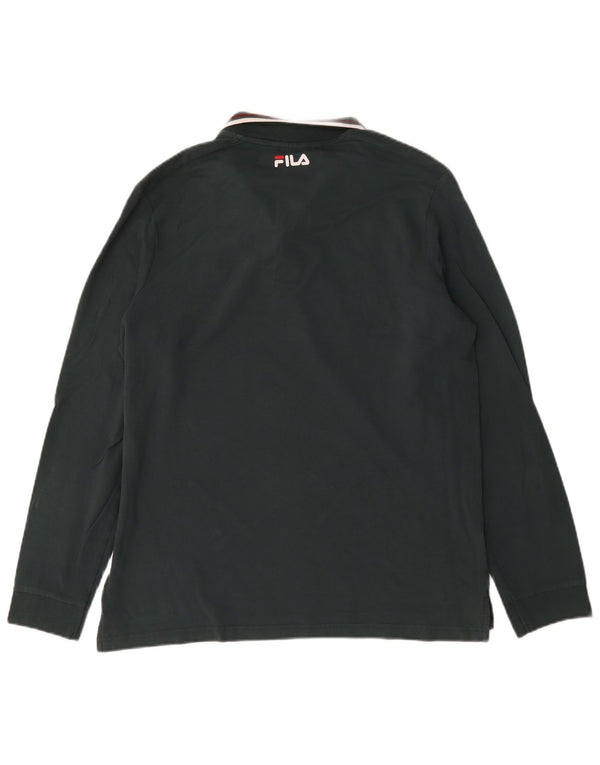 Fila Mens Long Sleeve Polo Shirt XL Black