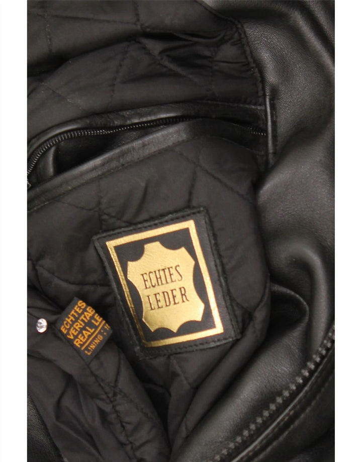 Vintage Mens Motorcycle Leather Biker Jacket UK 36 Small Black Leather