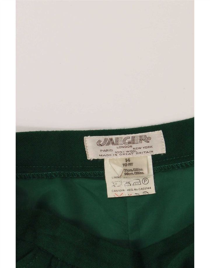 Jaeger Womens A-Line Skirt UK 14 Medium W26 Green Wool