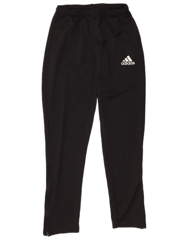 ADIDAS Boys Climalite Tracksuit Trousers 13-14 Years  Black Polyester