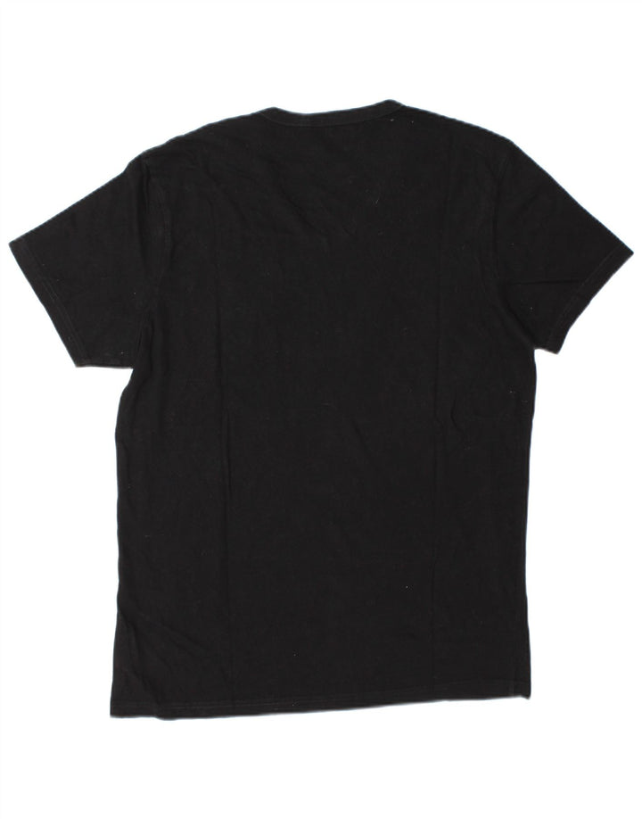 Guess Mens Graphic T-Shirt Top Medium Black Cotton