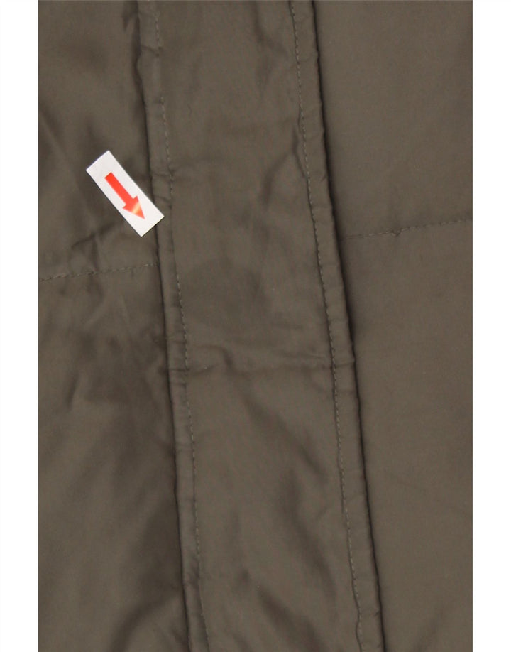 Michael Kors Womens Hooded Padded Coat UK 14 Medium Khaki Polyester Winter