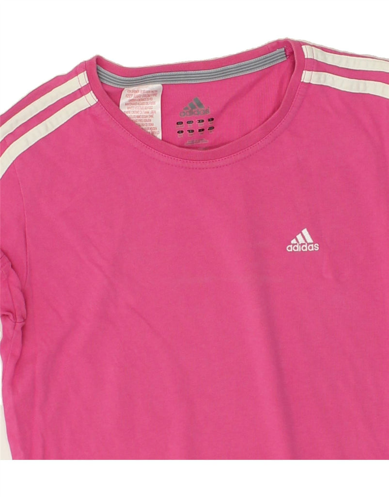 ADIDAS Girls T-Shirt Top 13-14 Years Pink Cotton | Vintage Adidas | Thrift | Second-Hand Adidas | Used Clothing | Messina Hembry 