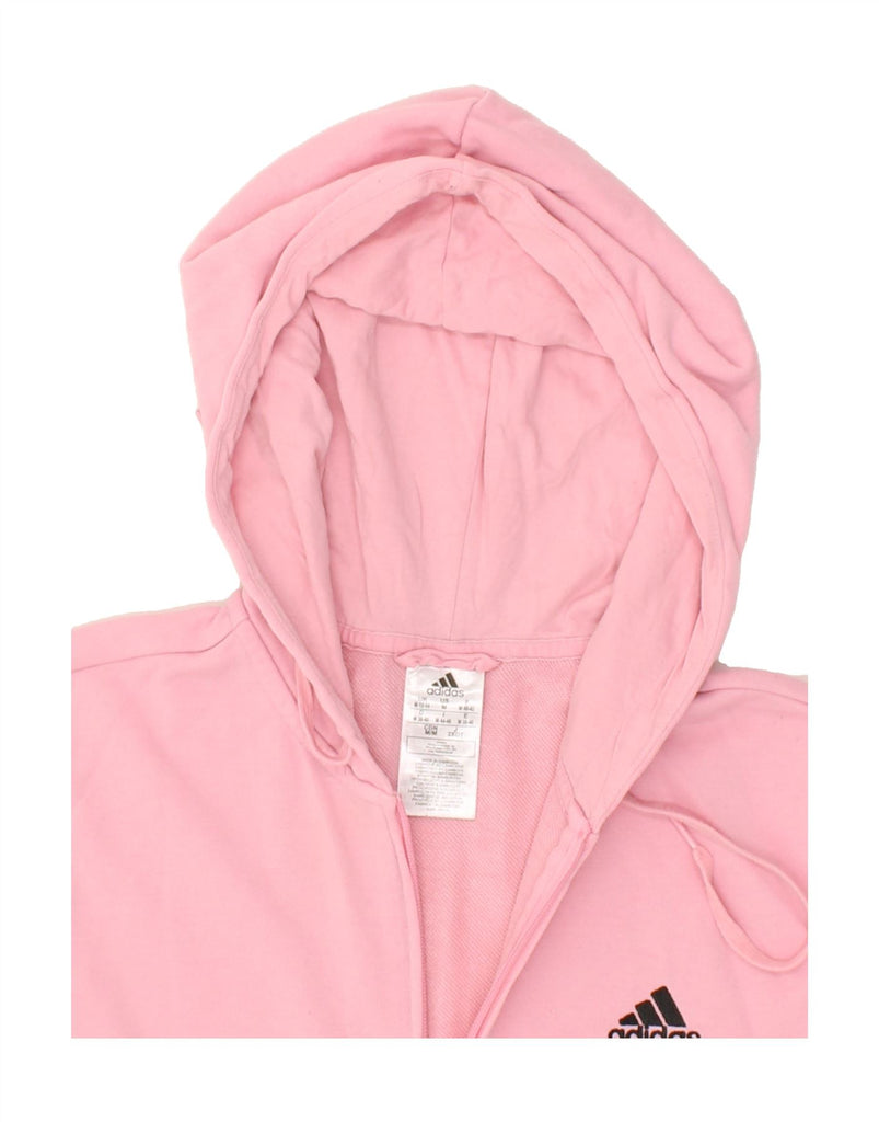 ADIDAS Womens Graphic Zip Hoodie Sweater UK 12/14 Medium  Pink Cotton | Vintage Adidas | Thrift | Second-Hand Adidas | Used Clothing | Messina Hembry 