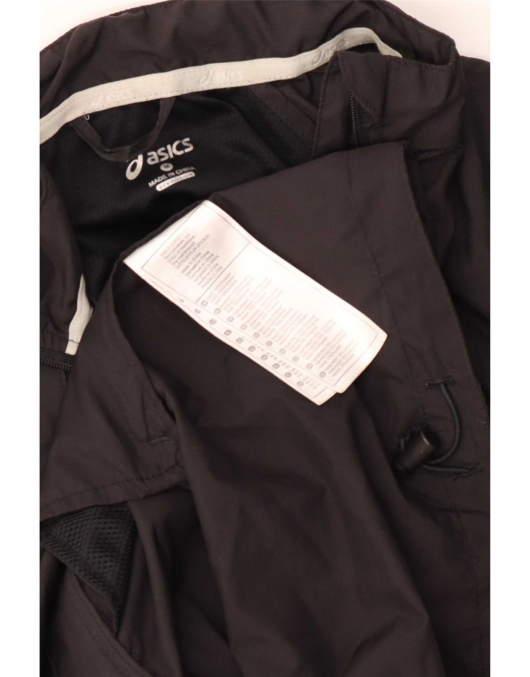 Asics Womens Tracksuit Top Jacket UK 14 Medium Black Colourblock Polyester