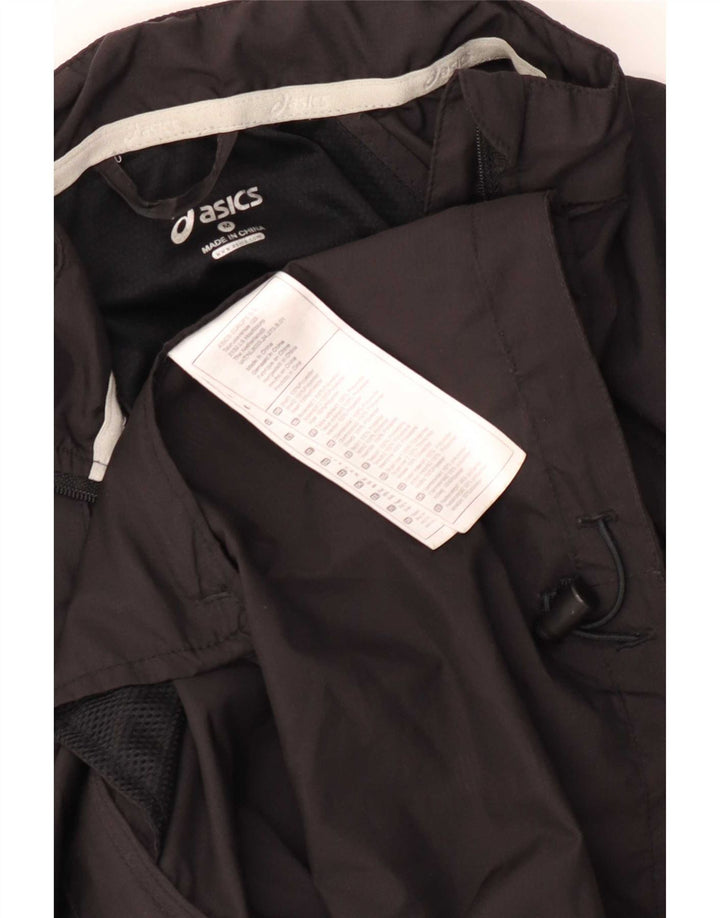 Asics Womens Tracksuit Top Jacket UK 14 Medium Black Colourblock Polyester