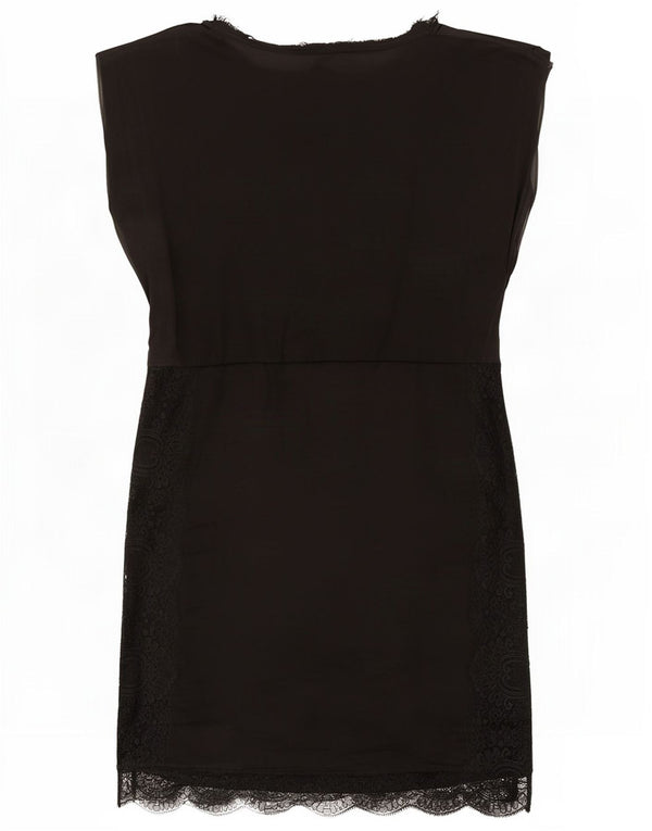 Zara Womens Sleeveless Basic Dress UK 14 Medium Black Polyester