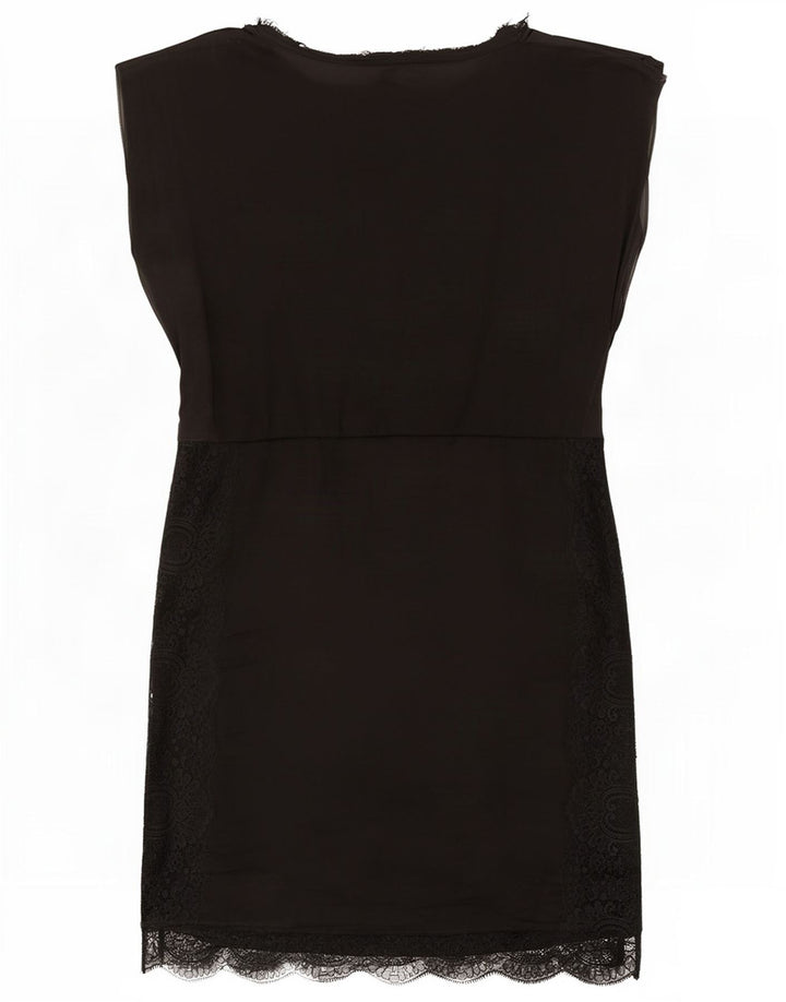 Zara Womens Sleeveless Basic Dress UK 14 Medium Black Polyester