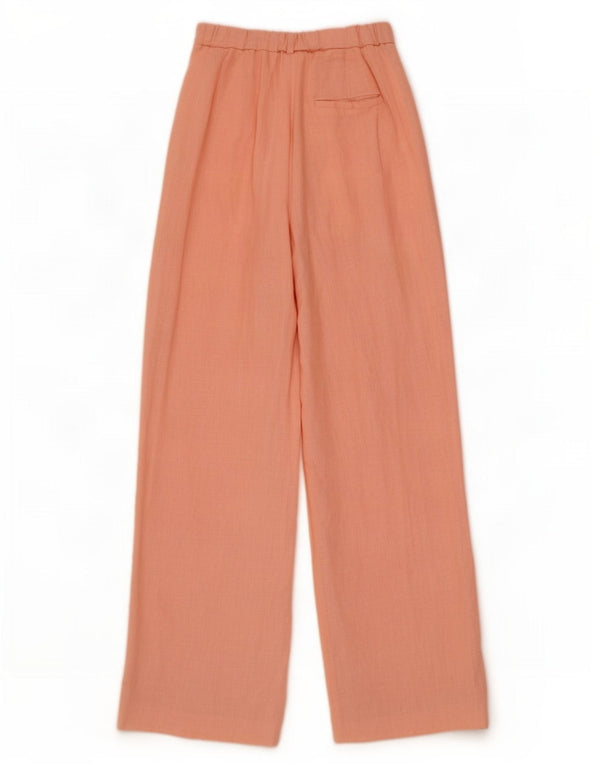 Zara Womens Pegged Chino Trousers Small W26 L30 Pink Linen