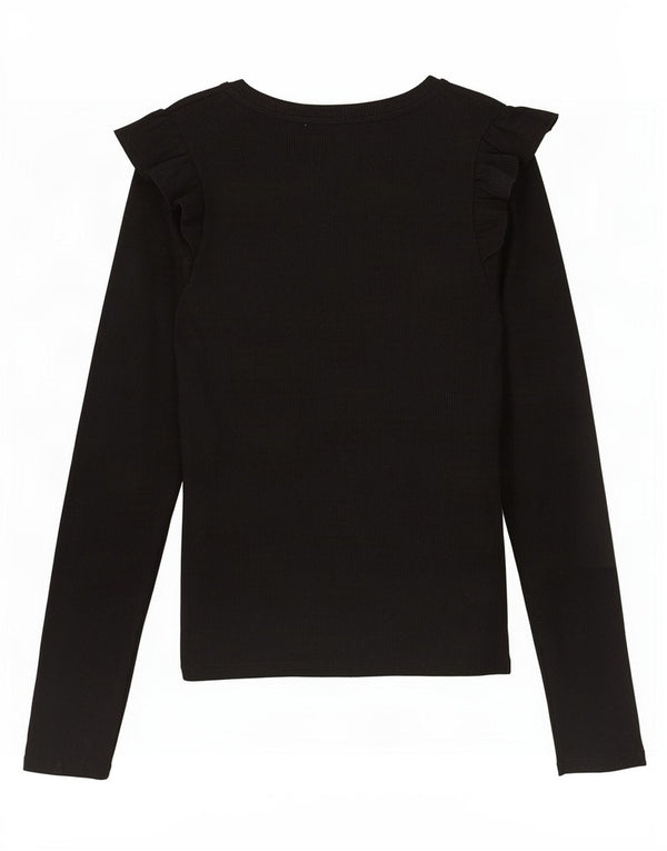 Zara Womens Trafaluc Top Long Sleeve UK 12 Medium Black