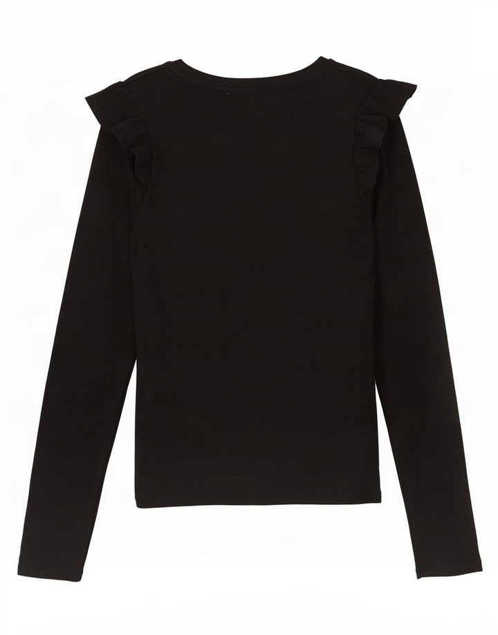 Zara Womens Trafaluc Top Long Sleeve UK 12 Medium Black