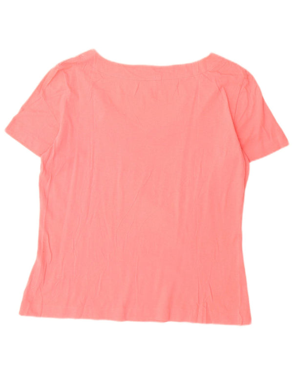Benetton Womens T-Shirt Top UK 14 Medium Pink Cotton