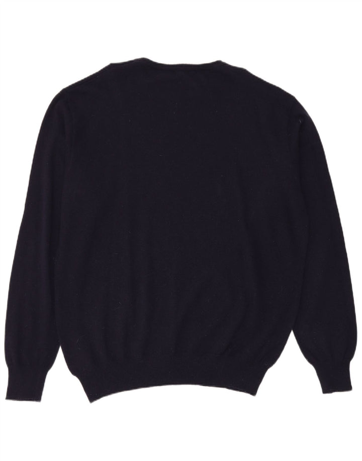 Kappa Mens Crew Neck Jumper Sweater XL Navy Blue Lambswool