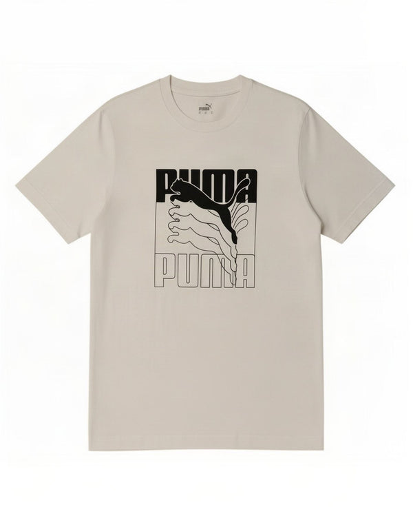 Puma Mens Graphic T-Shirt Top Small White Cotton
