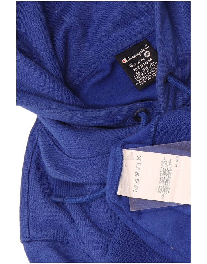 Champion Mens Graphic Hoodie Jumper Medium Blue Cotton