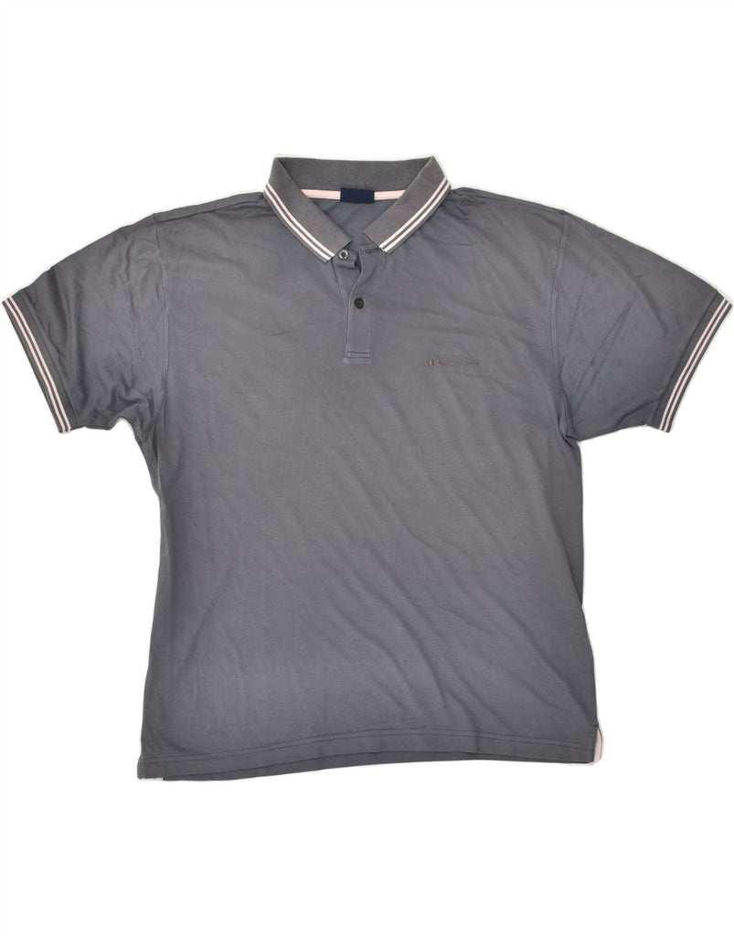 CHAMPION Mens Polo Shirt Large Grey | Vintage Champion | Thrift | Second-Hand Champion | Used Clothing | Messina Hembry 