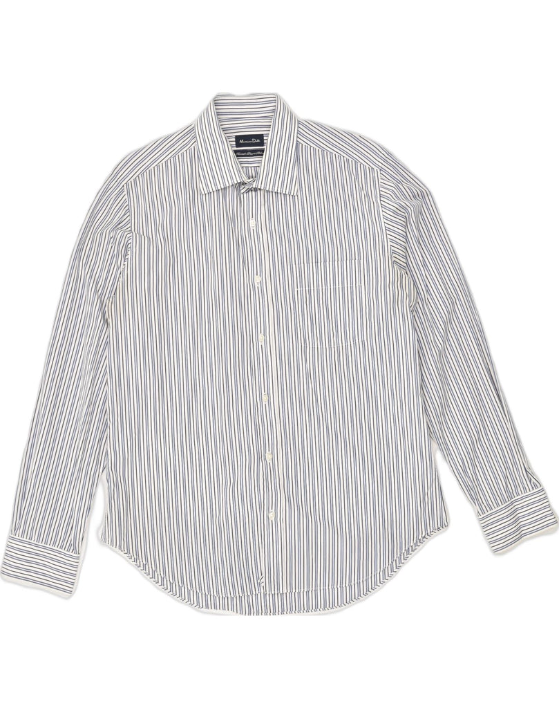 MASSIMO DUTTI Mens Shirt Size 17 43 XL White Striped Cotton | Vintage Massimo Dutti | Thrift | Second-Hand Massimo Dutti | Used Clothing | Messina Hembry 