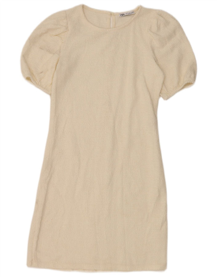 Zara Womens Sheath Dress UK 8 Small White Cotton