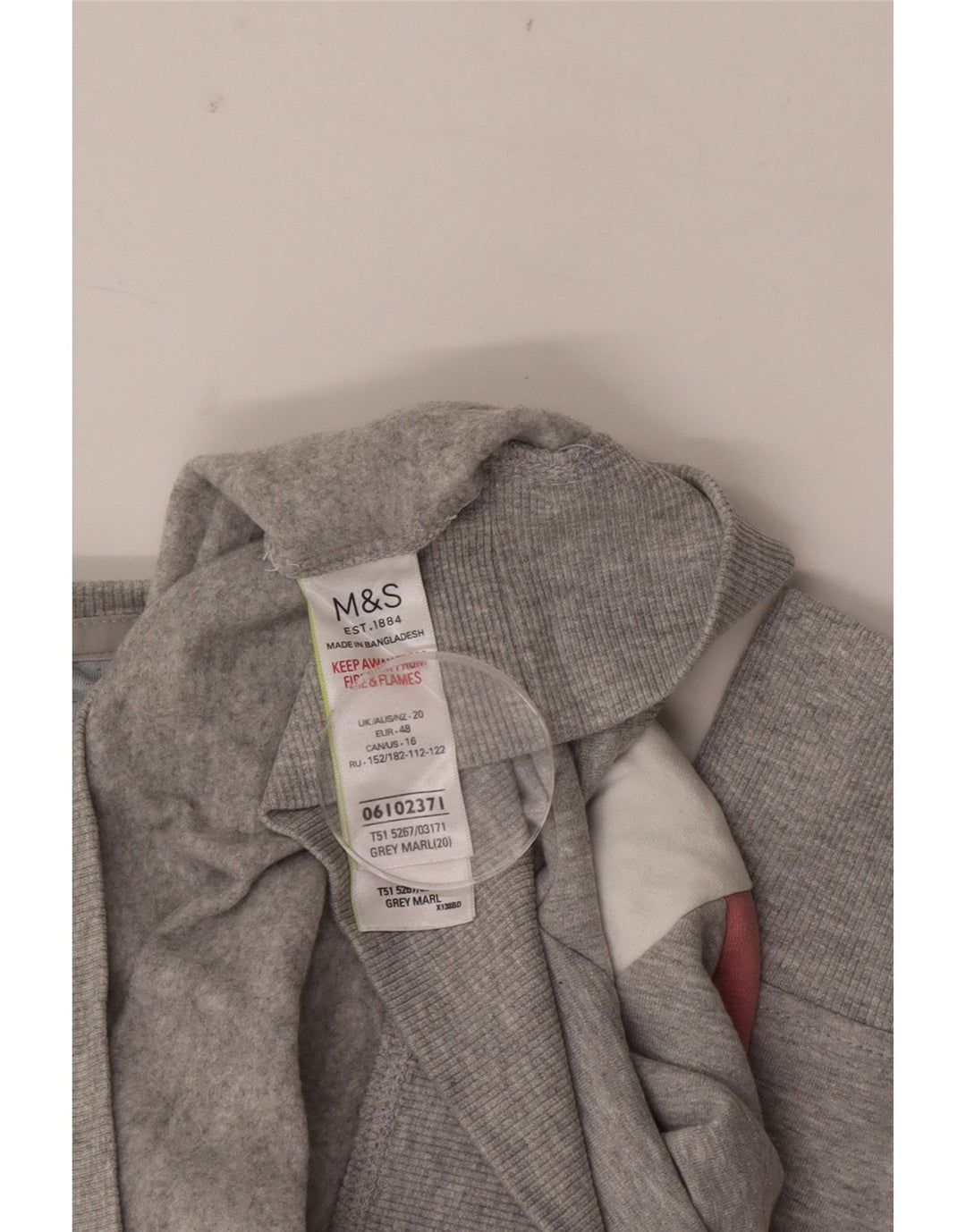 Marks & Spencer Womens Crop Sweatshirt Jumper UK 20 2XL Grey Colourblock