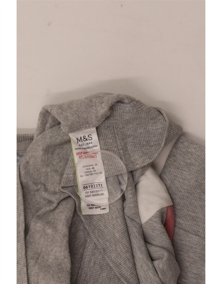 Marks & Spencer Womens Crop Sweatshirt Jumper UK 20 2XL Grey Colourblock