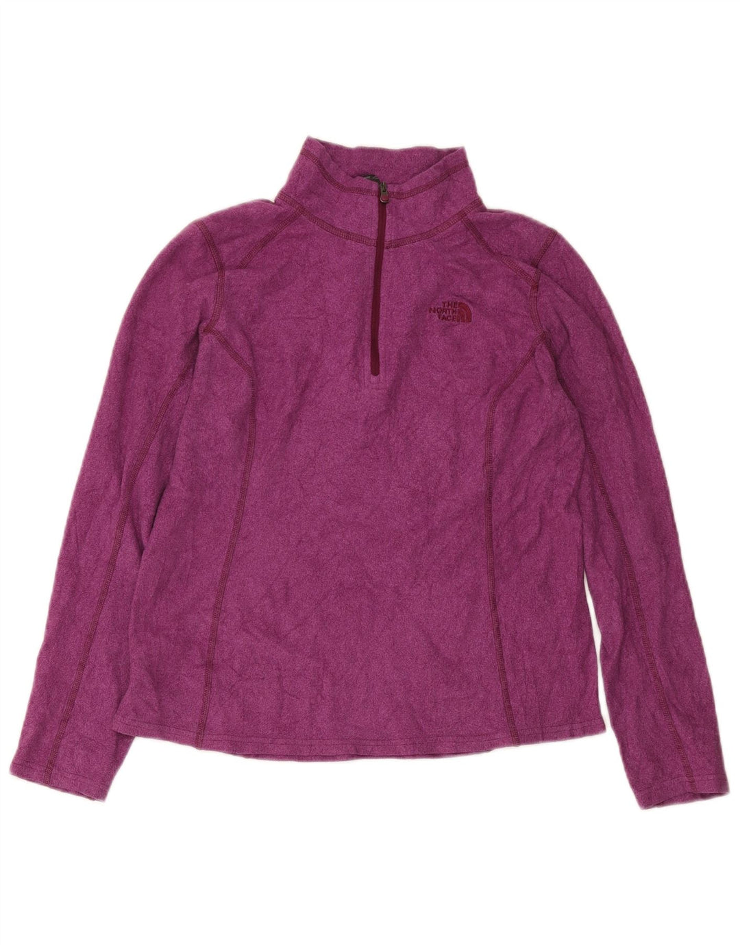 The North Face Womens Zip Neck Fleece Jumper UK 14 Medium Purple Polyester