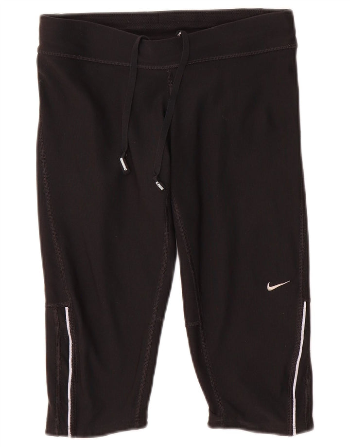 Nike Womens Dri Fit Capri Leggings UK 10 Small Black Polyester