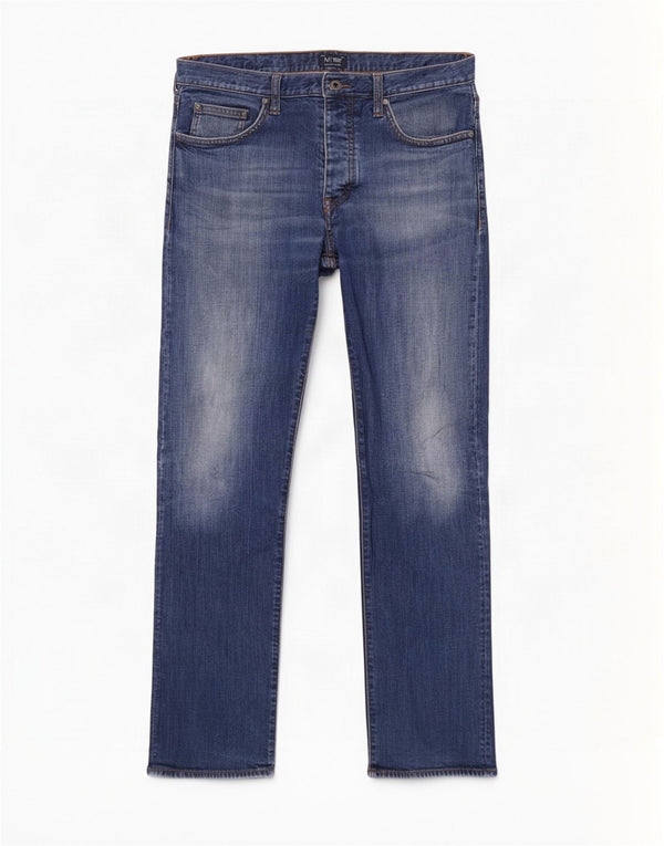 Armani Mens Straight Jeans W32 L30 Blue Cotton