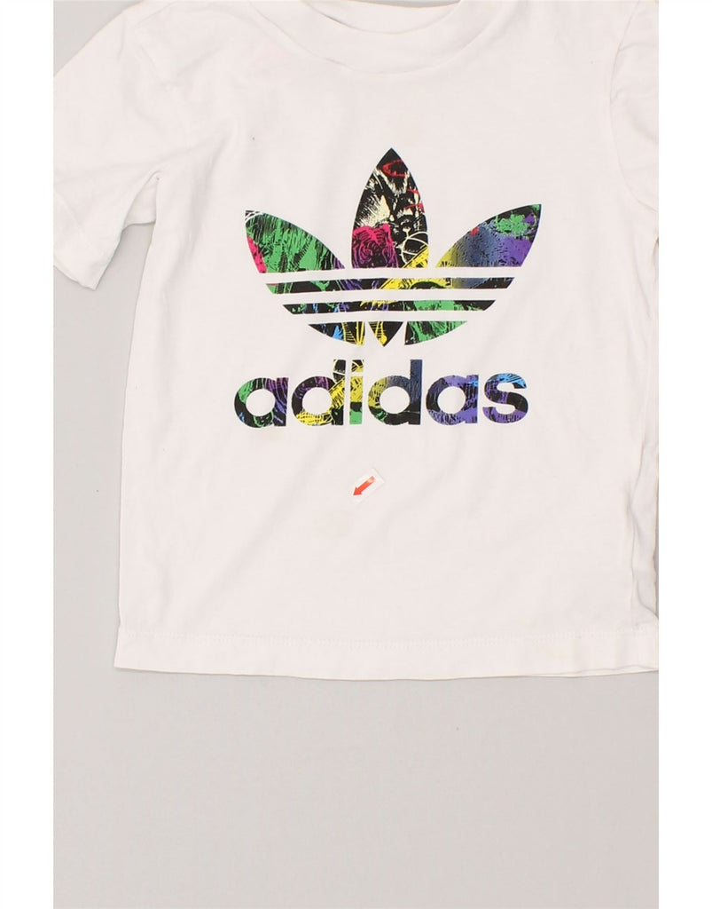 ADIDAS Boys Graphic T-Shirt Top 3-4 Years White Cotton | Vintage Adidas | Thrift | Second-Hand Adidas | Used Clothing | Messina Hembry 