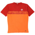 Asics Mens Graphic T-Shirt Top Large Orange Colourblock
