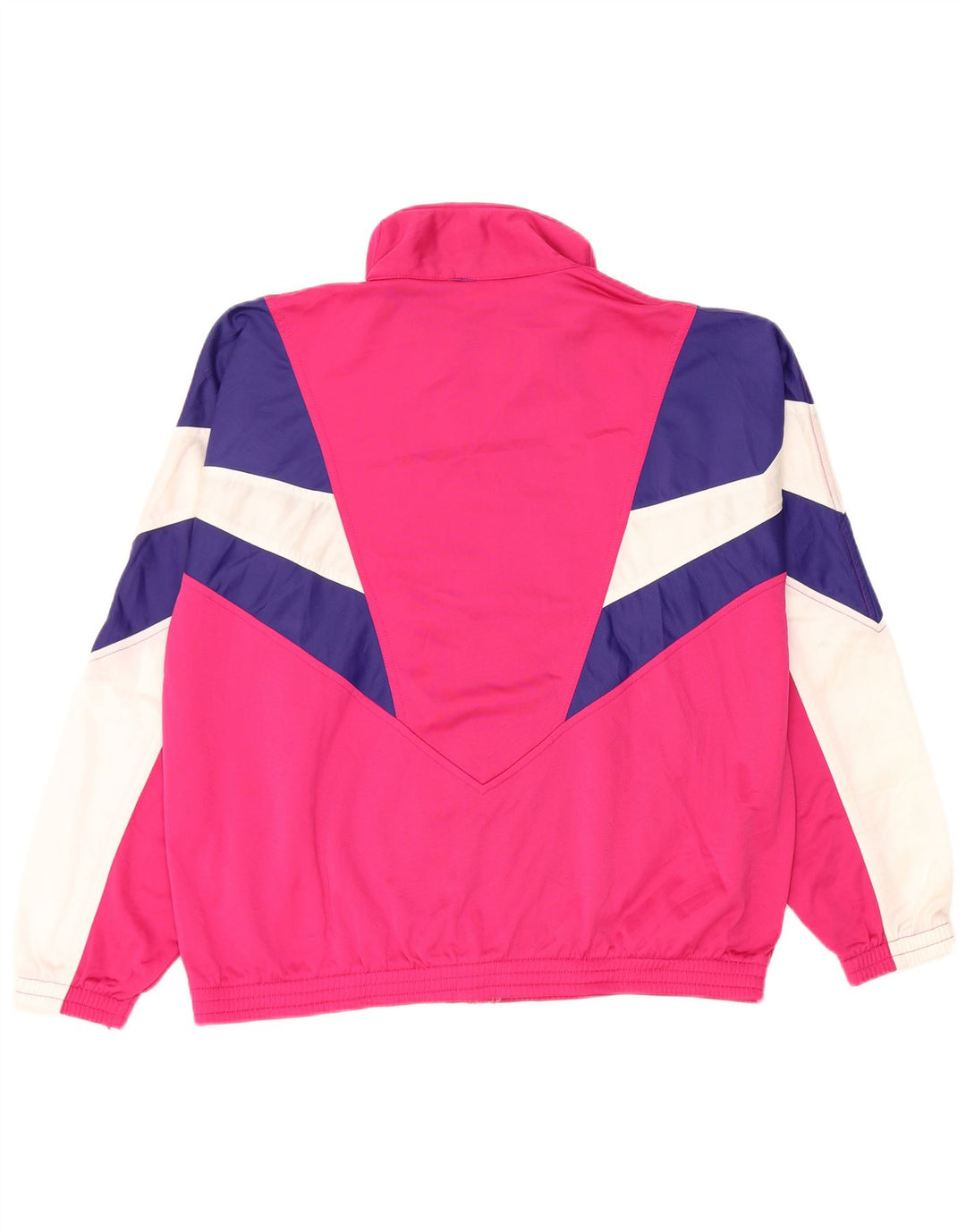 Ellesse Womens Tracksuit Top Jacket UK 14 Medium Pink Colourblock Retro