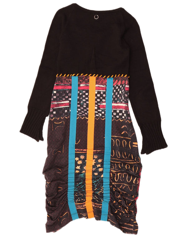 Save the Queen Womens Abstract Pattern Maxi Dress UK 10 Small Black