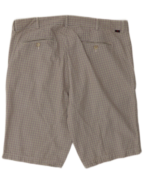 Kappa Mens Perfect Fit Chino Shorts IT 56 3XL W40  Grey Check Cotton