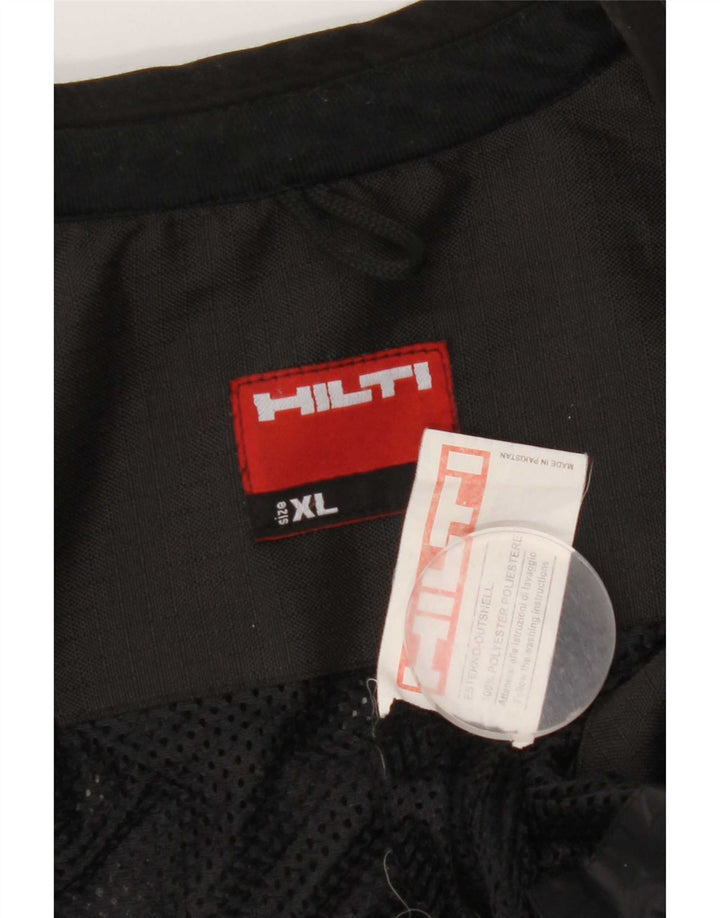Vintage Mens Utility Gilet UK 42 XL Black Colourblock Polyester