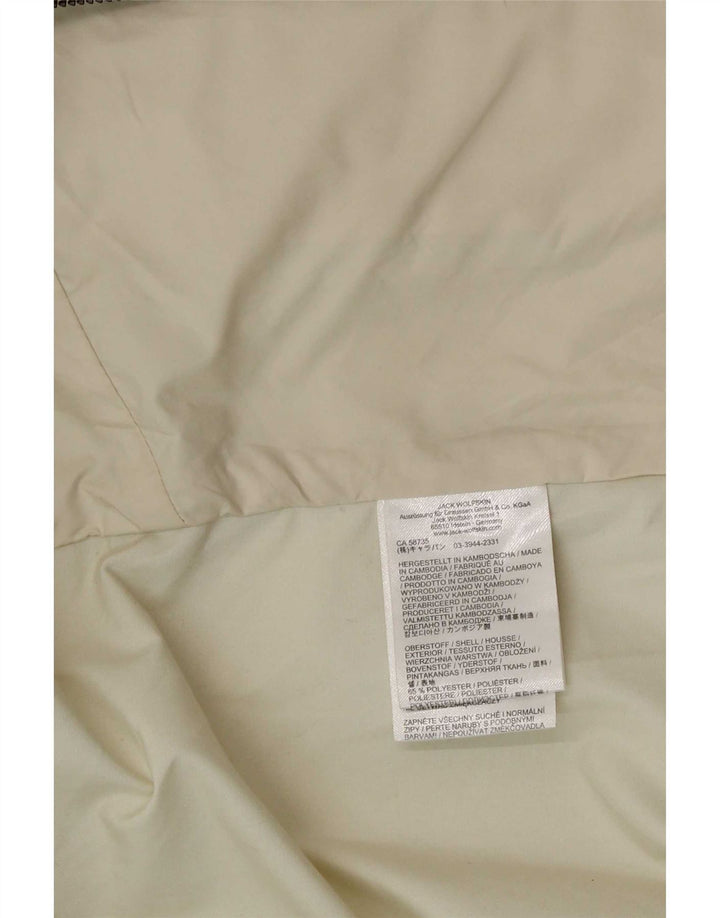 Jack Wolfskin Womens Hooded Rain Jacket UK 16 Large Off White Polyester