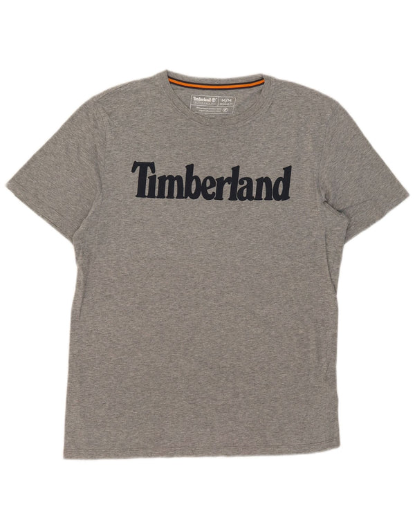 Timberland Mens Regular Fit Graphic T-Shirt Top Medium Grey Cotton