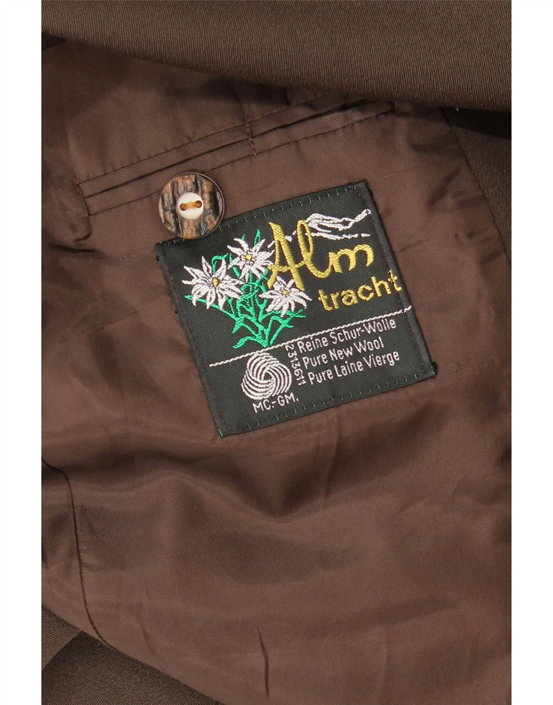 Vintage Mens 3 Button Blazer Jacket UK 38 Medium Brown Wool