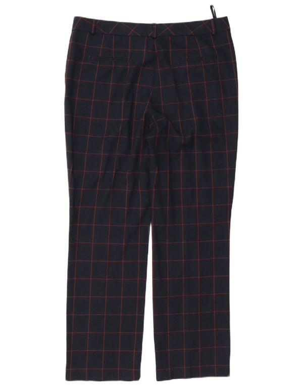 MARKS & SPENCER Womens Suit Trousers UK 14 Large W34 L28 Navy Blue Check