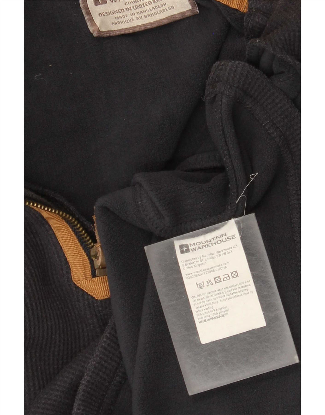 Mountain Warehouse Mens Zip Neck Sweatshirt Jumper Large Navy Blue Cotton