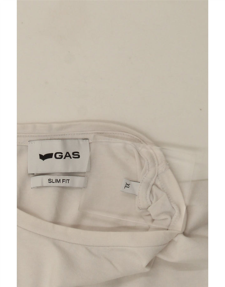 Gas Mens Slim Fit T-Shirt Top XL White