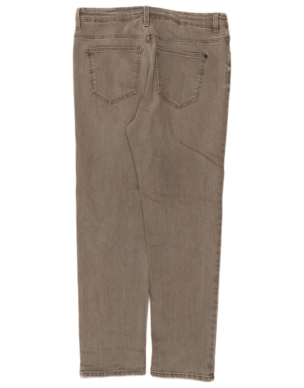 Marks & Spencer Womens Straight Jeans UK 10 Small W30 L25 Grey Floral