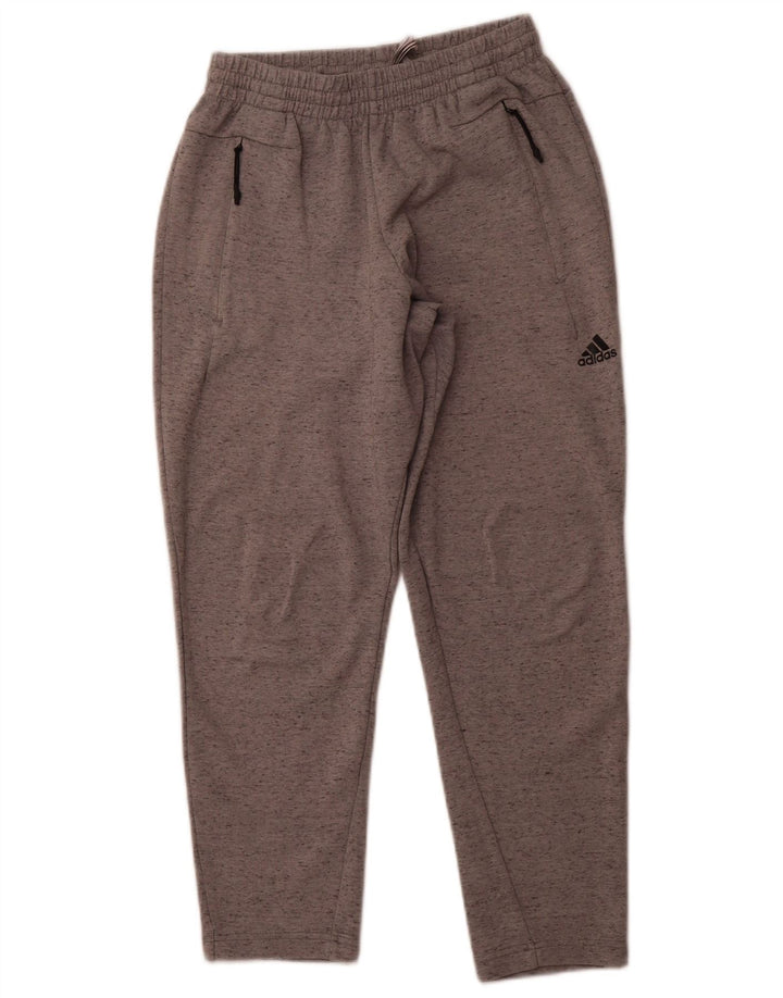 ADIDAS Mens Tracksuit Trousers Small  Grey Flecked Cotton