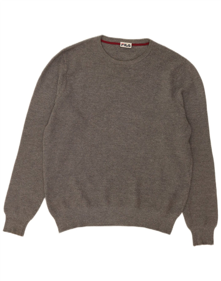 Fila Mens Crew Neck Jumper Sweater Large Grey