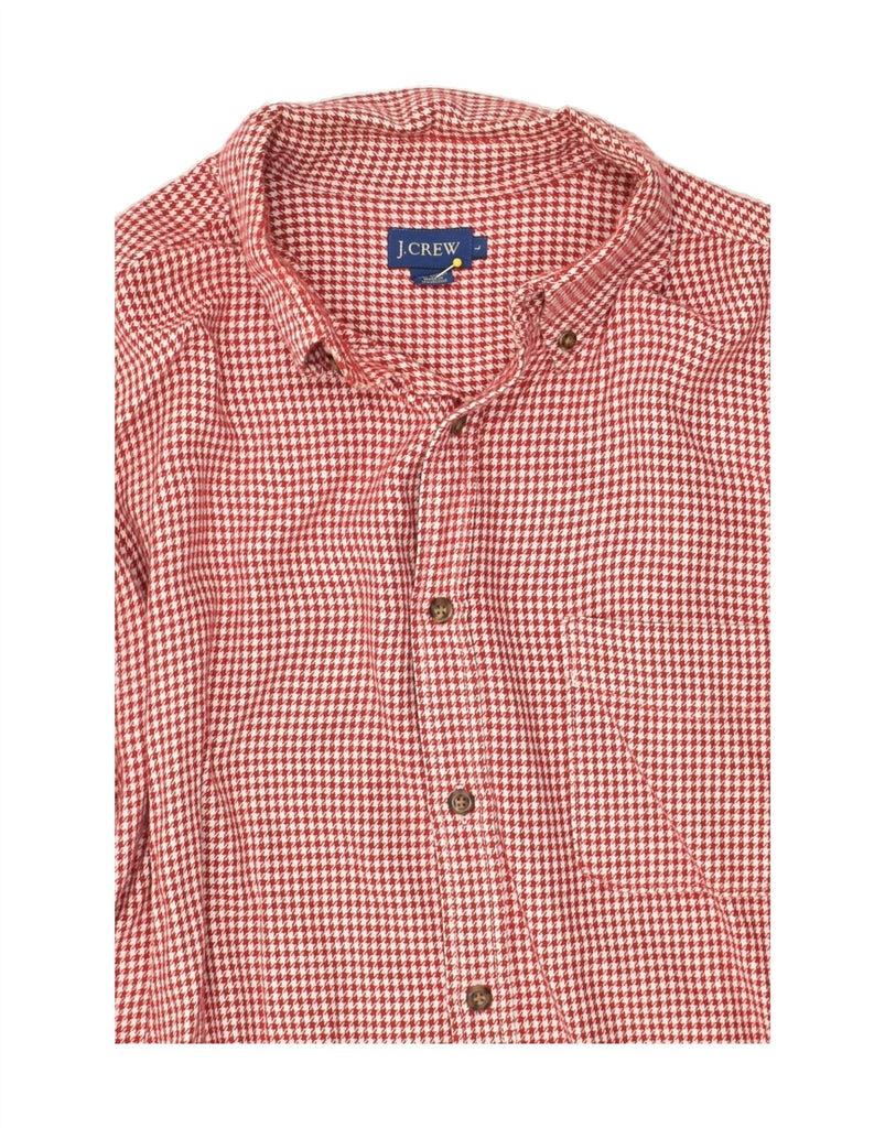 J. CREW Mens Shirt Large Red Houndstooth Cotton | Vintage J. Crew | Thrift | Second-Hand J. Crew | Used Clothing | Messina Hembry 